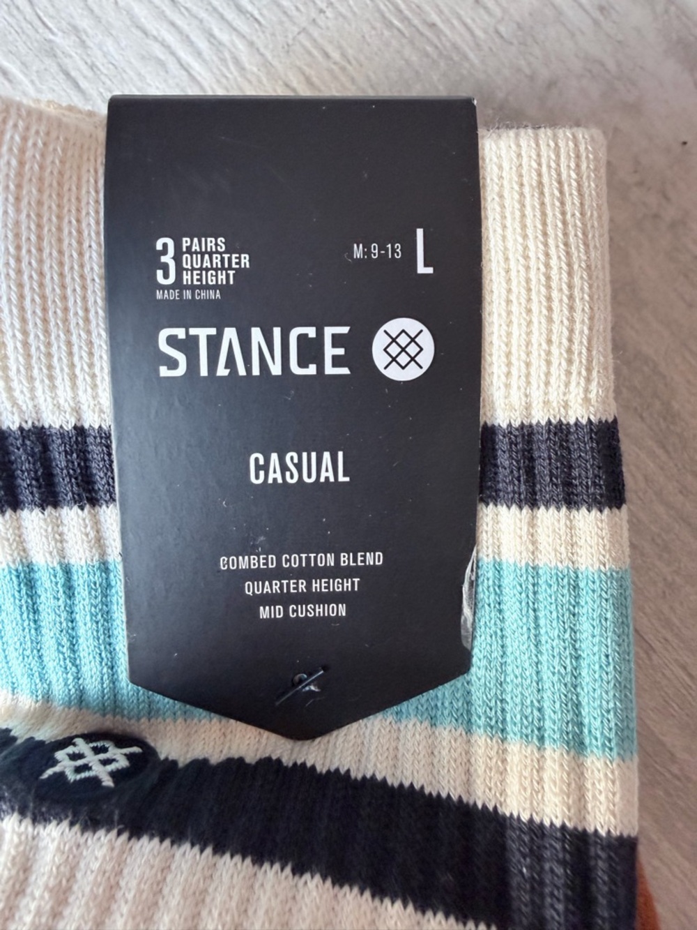 Stance Men’s Casual 3-Pack Ankle Socks - White, Gray, Rust - Picture 3 of 4